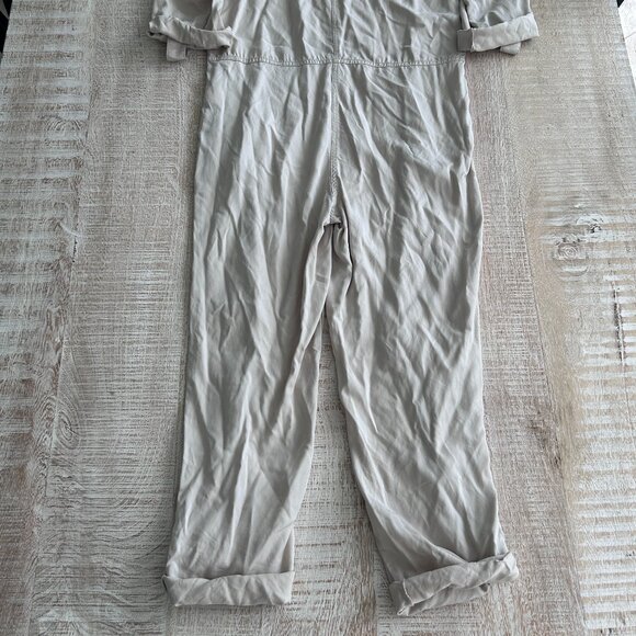 Banana Republic Light Tan UTILITY JUMPSUIT Roll-Tab Sleeves Size 4 - Picture 14 of 14